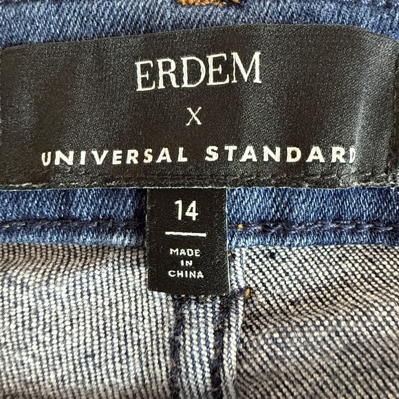 Erdem x Universal Standard Hana Patchwork Crop Jeans Dark Wash Size 14 - Picture 10 of 13